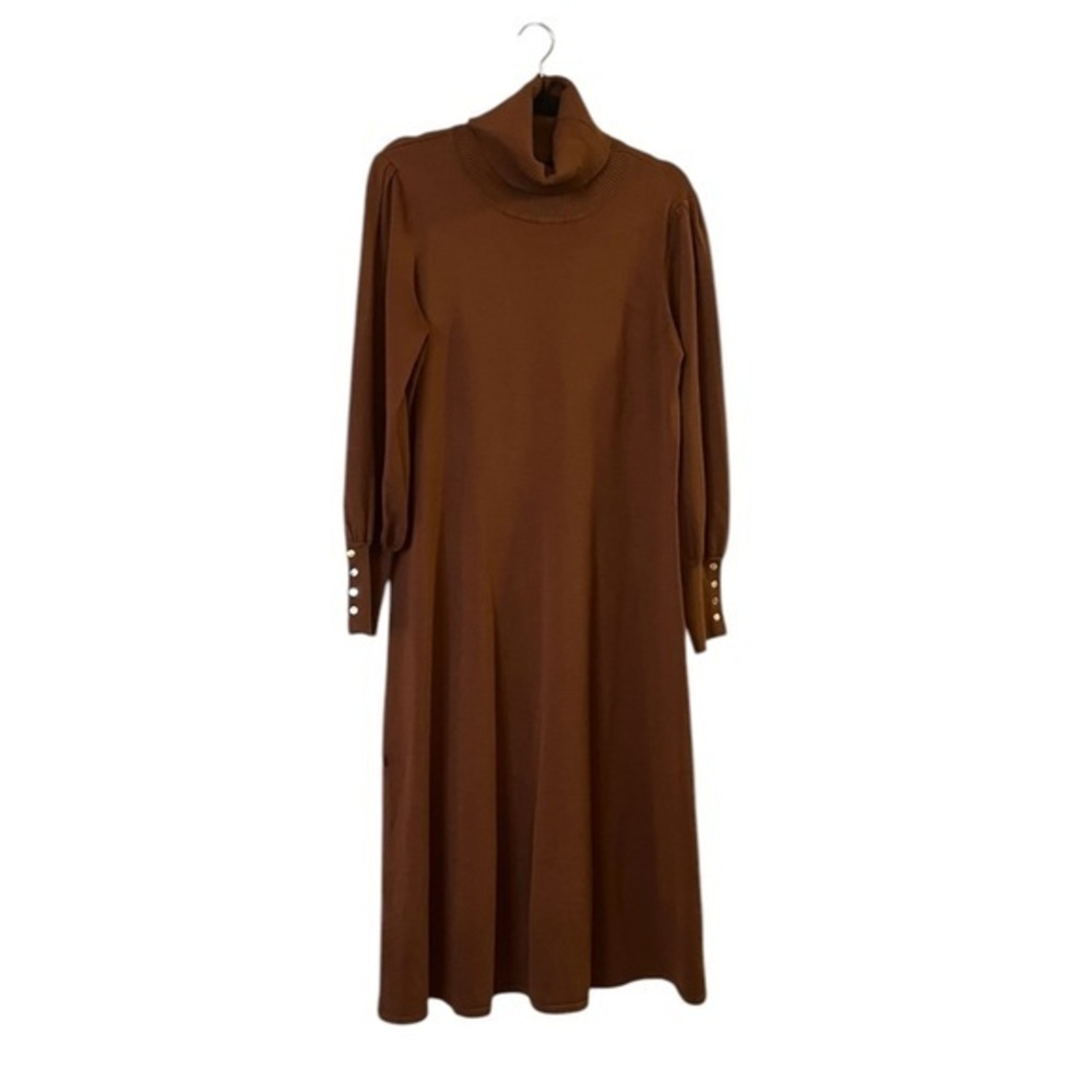 MAIA Long Sleeve Midi Turtleneck Sweater Dress, L